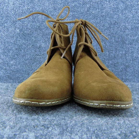 Franco Sarto Annabelle Brown Suede Wedge Ankle Boots Women 9.5 Lace Up - Picture 2 of 9